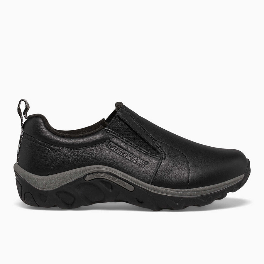 big kid - jungle moc leather - slip ons svart