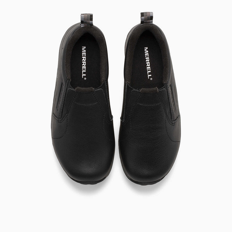 big kid - jungle moc leather - slip ons svart