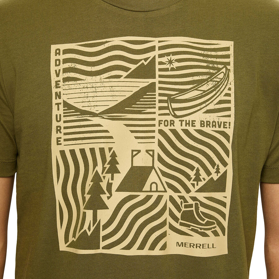 adventure graphic t-skjorte - korte ermer olivengrønn